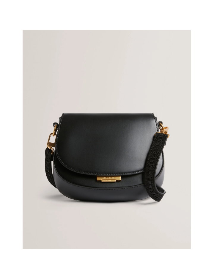 KKHAYLA Lock Detail Leather Shoulder Bag