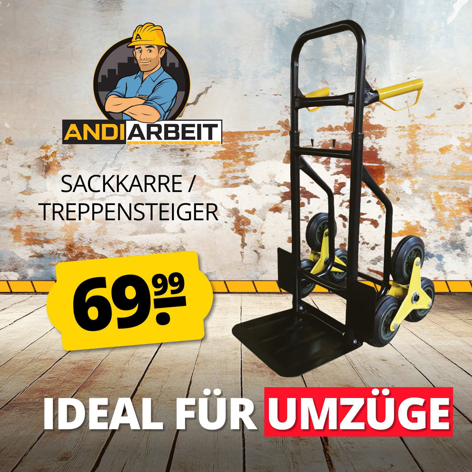ANDIARBEIT® "Malocher" klappbarer Treppensteiger
