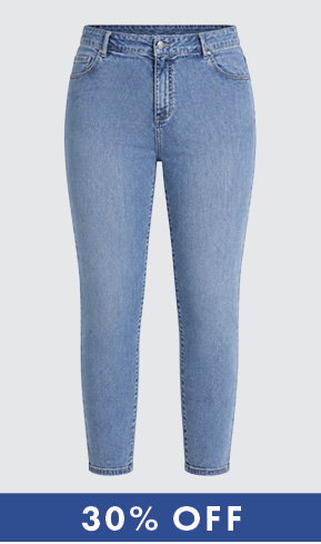 Cotton Skinny Fit Jean in Eden Blue Denim