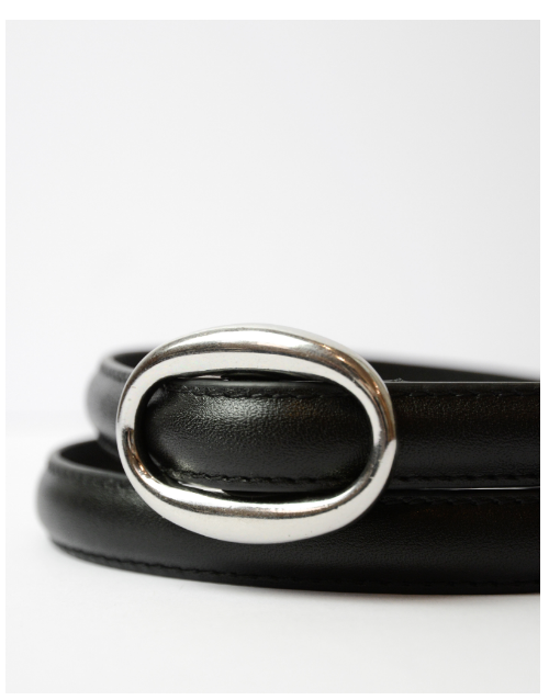 Bowden leather belt in Ebony