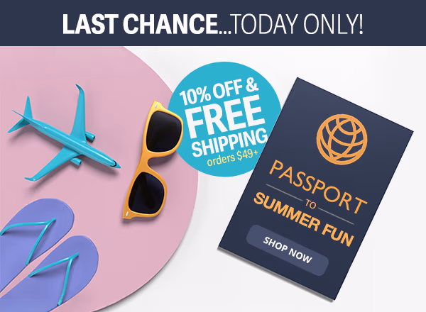 Passport to Summer Fun 10% off & Free Shipping orders $49+