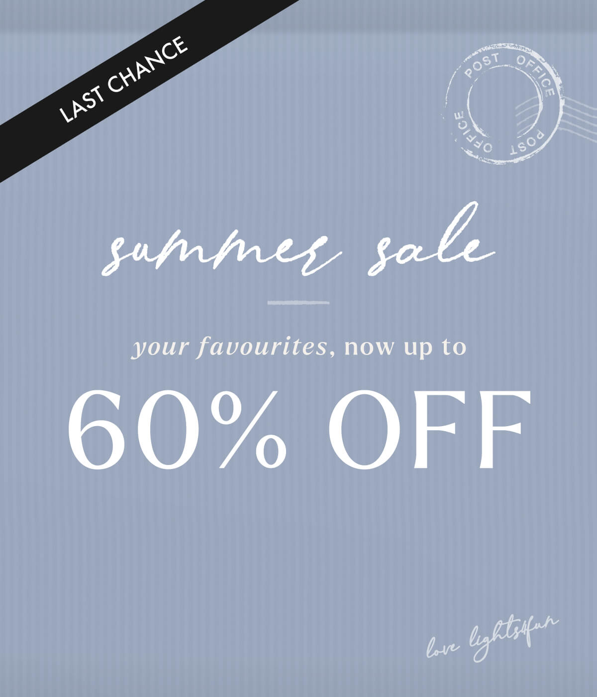 Up to 60% off summer sale