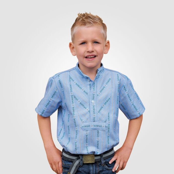 Edelweisshemd für Kinder, Flanell , hellblau