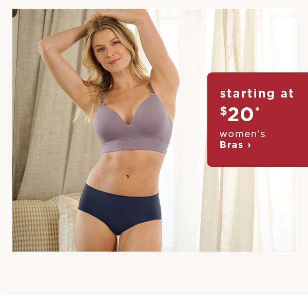 starting at $20 women's bras