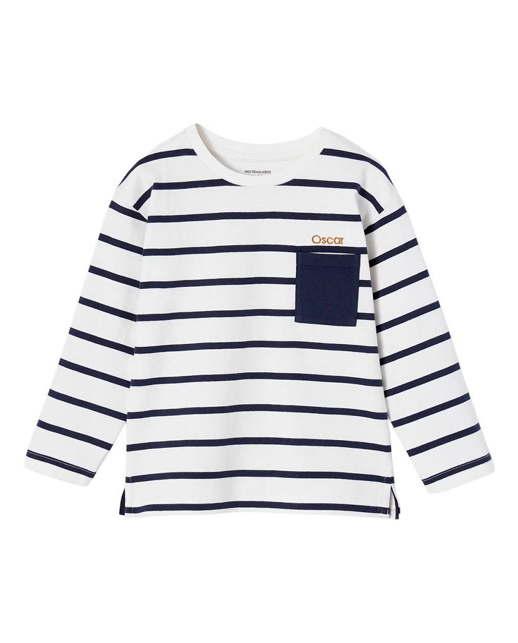Striped Long Sleeve T-Shirt for Boys - ecru