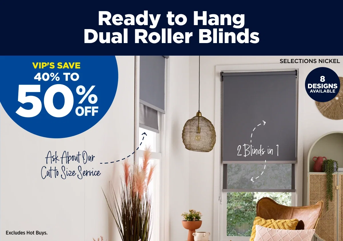 Ready to hang dual Roller Blinds