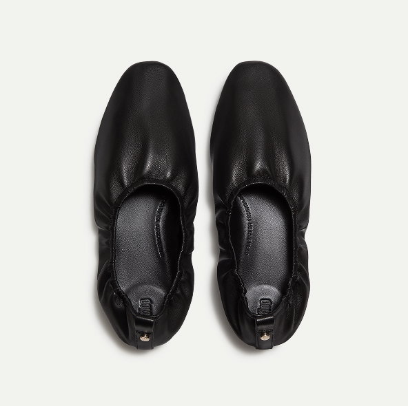 DELICATO Poise Leather Ballerinas Black