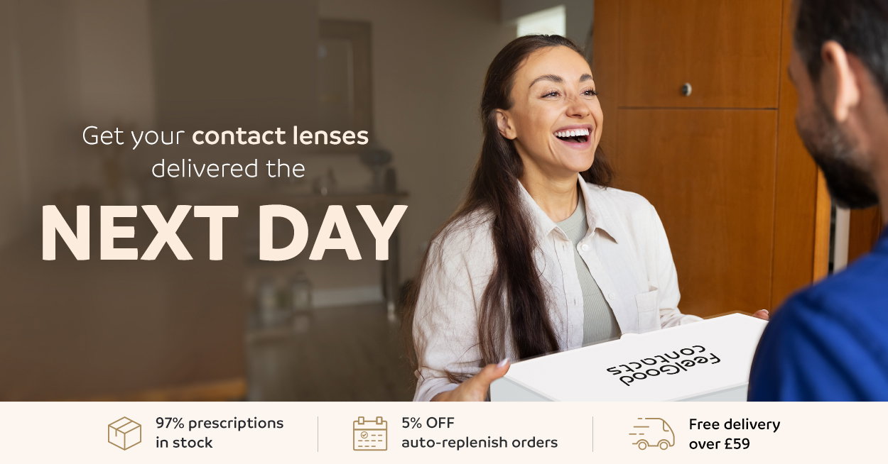 Get your contact lenses delivered the next day | 97% prescriptions in stock | 5% OFF auto-replenish orders| Free delivery over £59