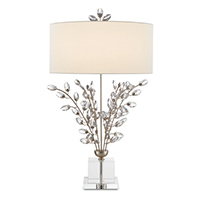 Forget-Me-Not 33.75 inch 75 watt Clear and Silver Leaf Table Lamp Portable Light by Currey & Company