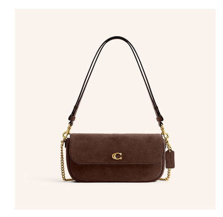 Brook Flap Chain Bag Brass/Dark Chocolate
