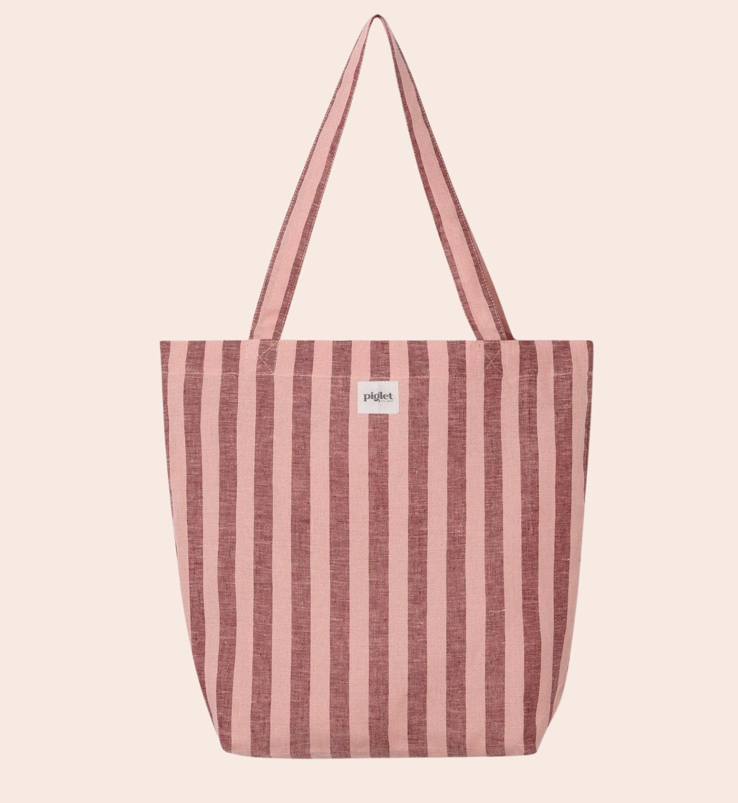 Rhubarb & Rose Pembroke Stripe Linen Blend Tote Bag
