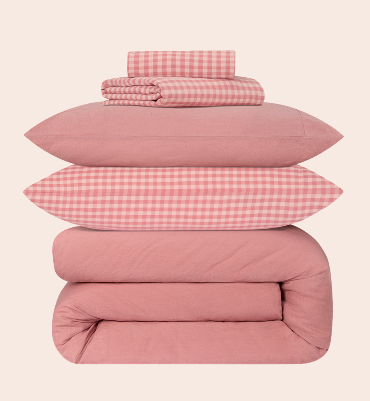 Dusty Pink Linen Blend Duvet Cover