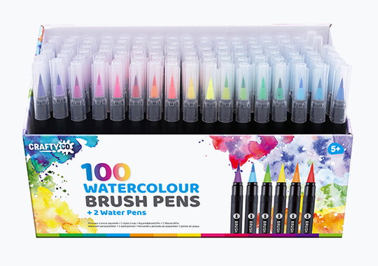 Crafty Co. Watercolour Brush and Water Pen Set 102 Piece
