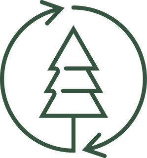 Icon showing a Christmas tree surrounded by circular arrows.