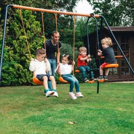 Hedstrom 3-in-1 Garden Swing Set - 2 x Swings and Glider Kids Outdoor Garden Play
