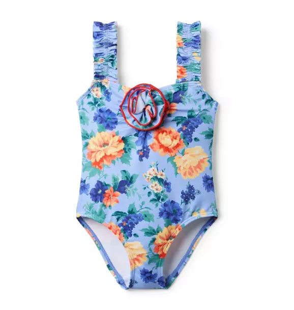 Image of Recycled Floral Rosette Swimsuit