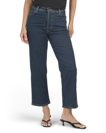 Riveted Ribcage Straight Leg Ankle Silver Lode Jeans for Women | Dark Indigo | Size: 23/27 | Polyester/Cotton/Elastane