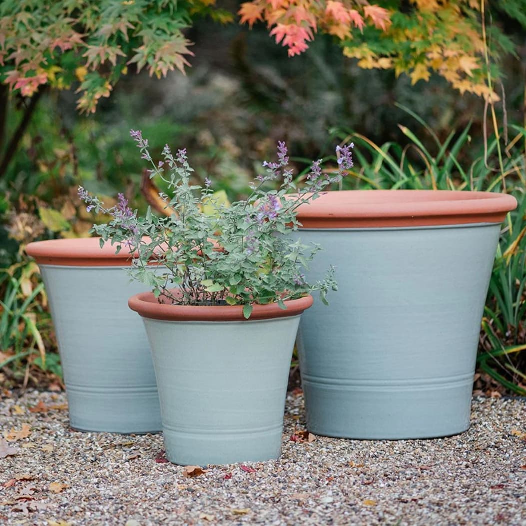 Sage green kitchen planter