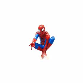 Life Size Spider-Man On Light Post Statue