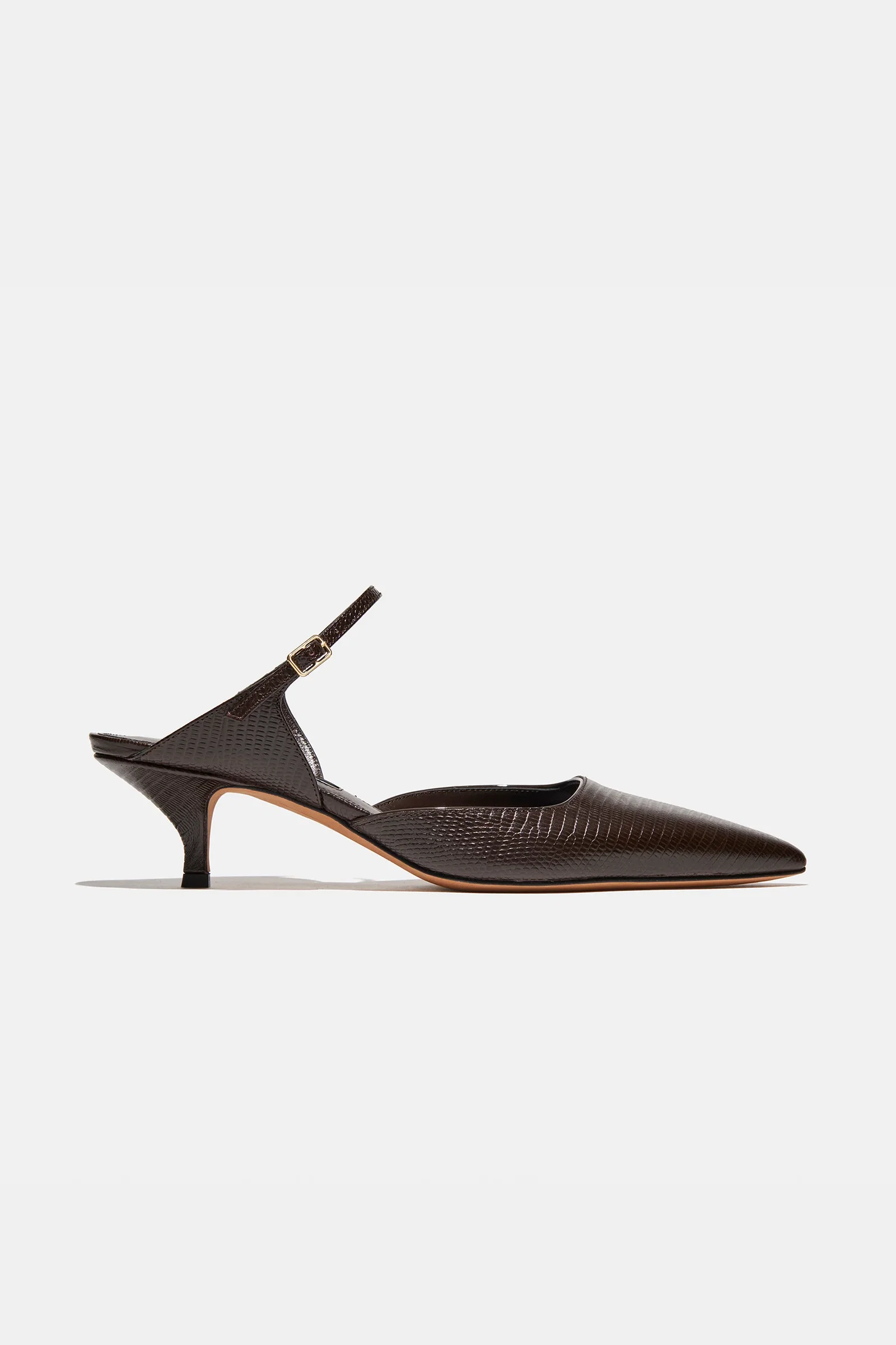 Image of Isabel in Espresso Embossed Lizard — FINAL SALE