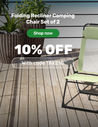 Folding Recliner Camping Chair Set of 2. 10% off with code TAKE10