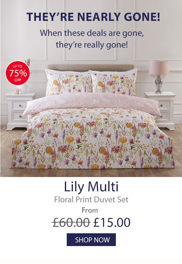 Lily Multi Floral Print Duvet Set