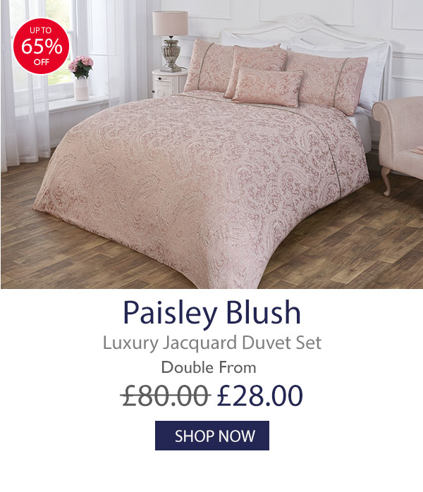 Paisley Blush Luxury Jacquard Duvet Set
