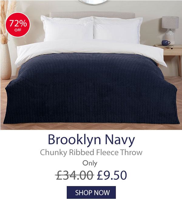 Brooklyn Navy Chunky Ribbed Fleece Throw