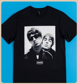 40% off - Oasis Noel & Liam Black T-Shirt