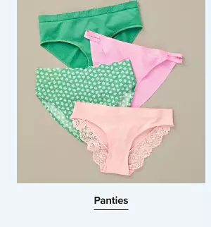 Shop panties. Four different colored panties.