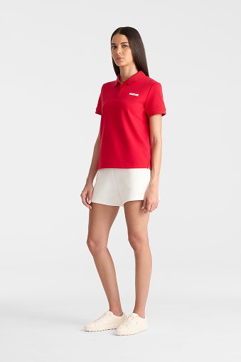 ANALIESE-CR Flat Knit Rib Collar Polo