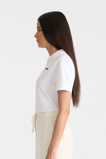 ANALIESE-CR Flat Knit Rib Collar Polo