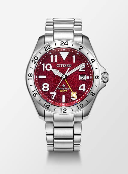 Promaster Land GMT Red Dial Stainless Steel Bracelet BJ7150-50W