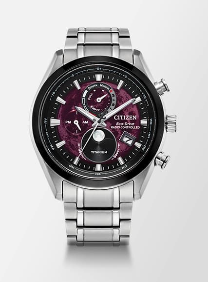 Tsuki-Yomi A-T Red Dial Super Titanium Bracelet BY1018-55X