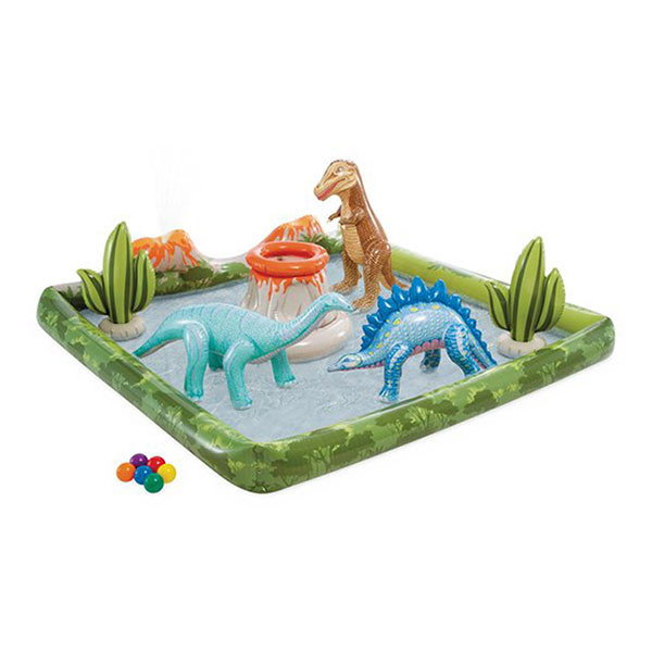 Speelzwembad | Intex | Jurassic Adventure  (Ø 201 cm, Ingebouwde sproeier, 410 liter, Opblaasbaar, Vinyl)