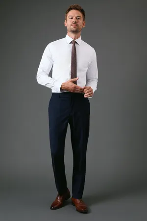 Navy Tailored Fit Essential Suit Trousers
