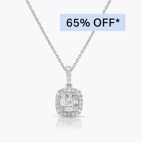 9ct White Gold 0.33ct Total Diamond Cluster Pendant