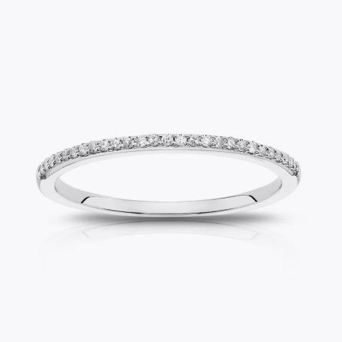 9ct White Gold Pavé Set Diamond Ring