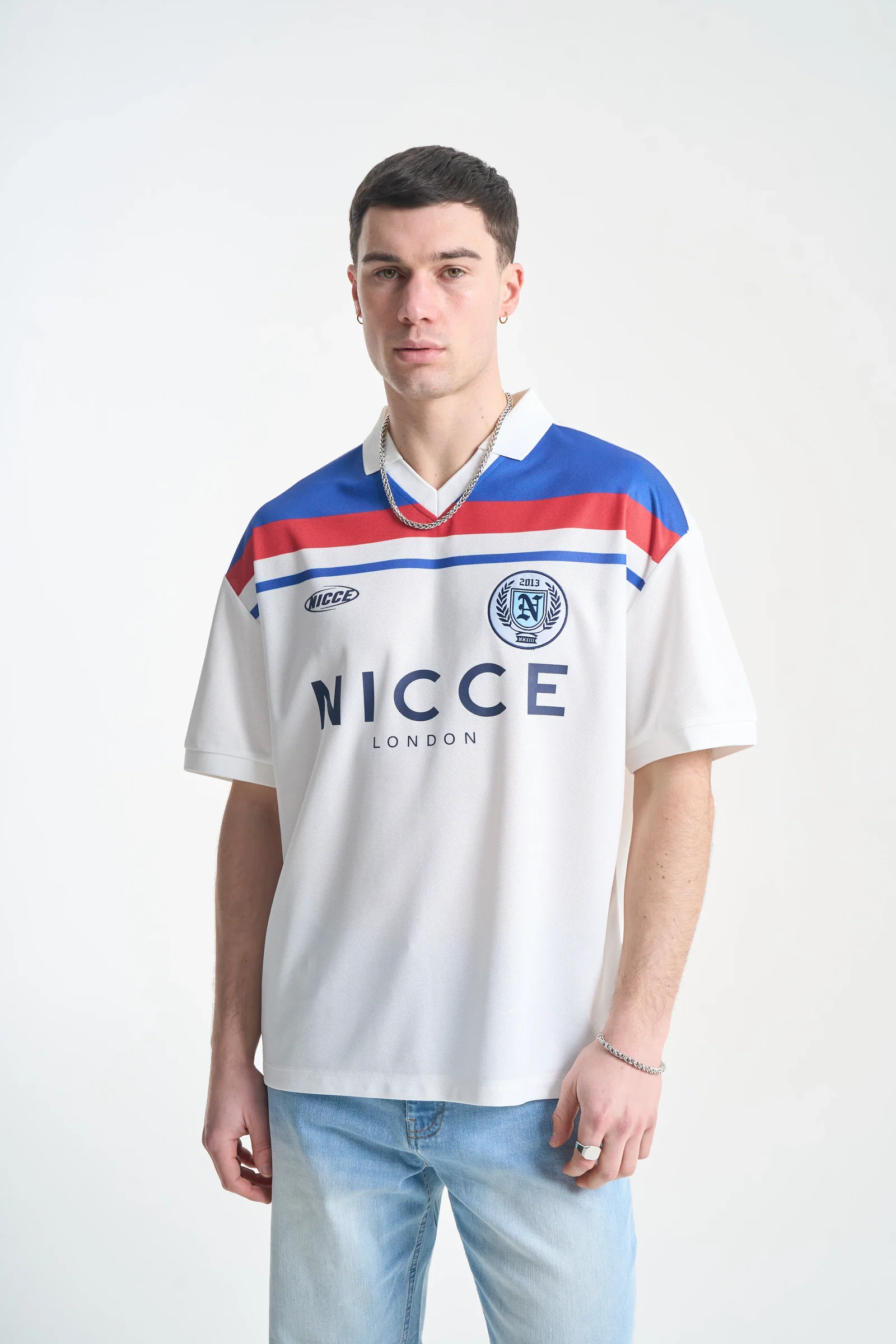Image of NICCE Mens Midfield Football Shirt | White