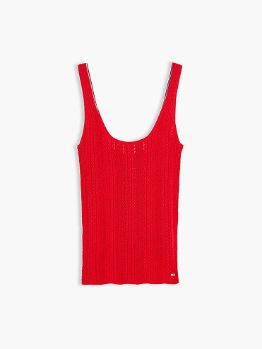 Slim Fit Pointelle Tanktop Mit Tiefem Ausschnitt