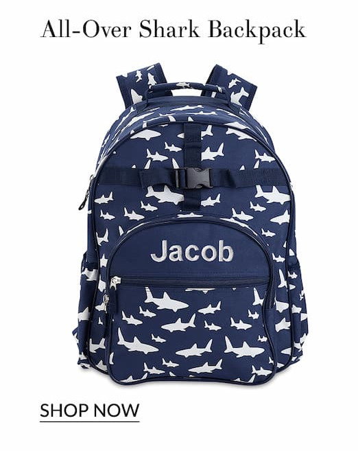 All-over shark backpack