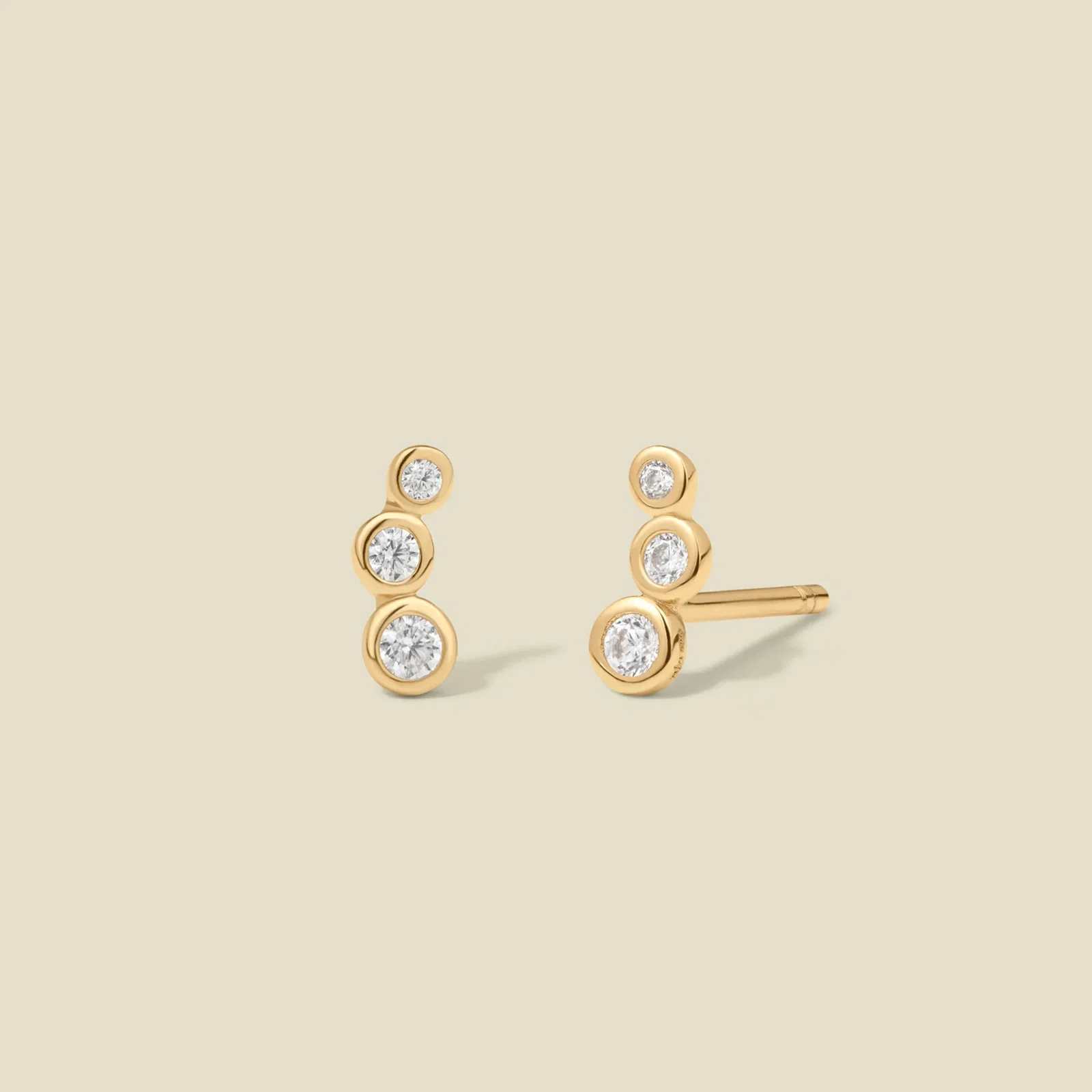 Image of CZ Poppy Climber Stud Earrings