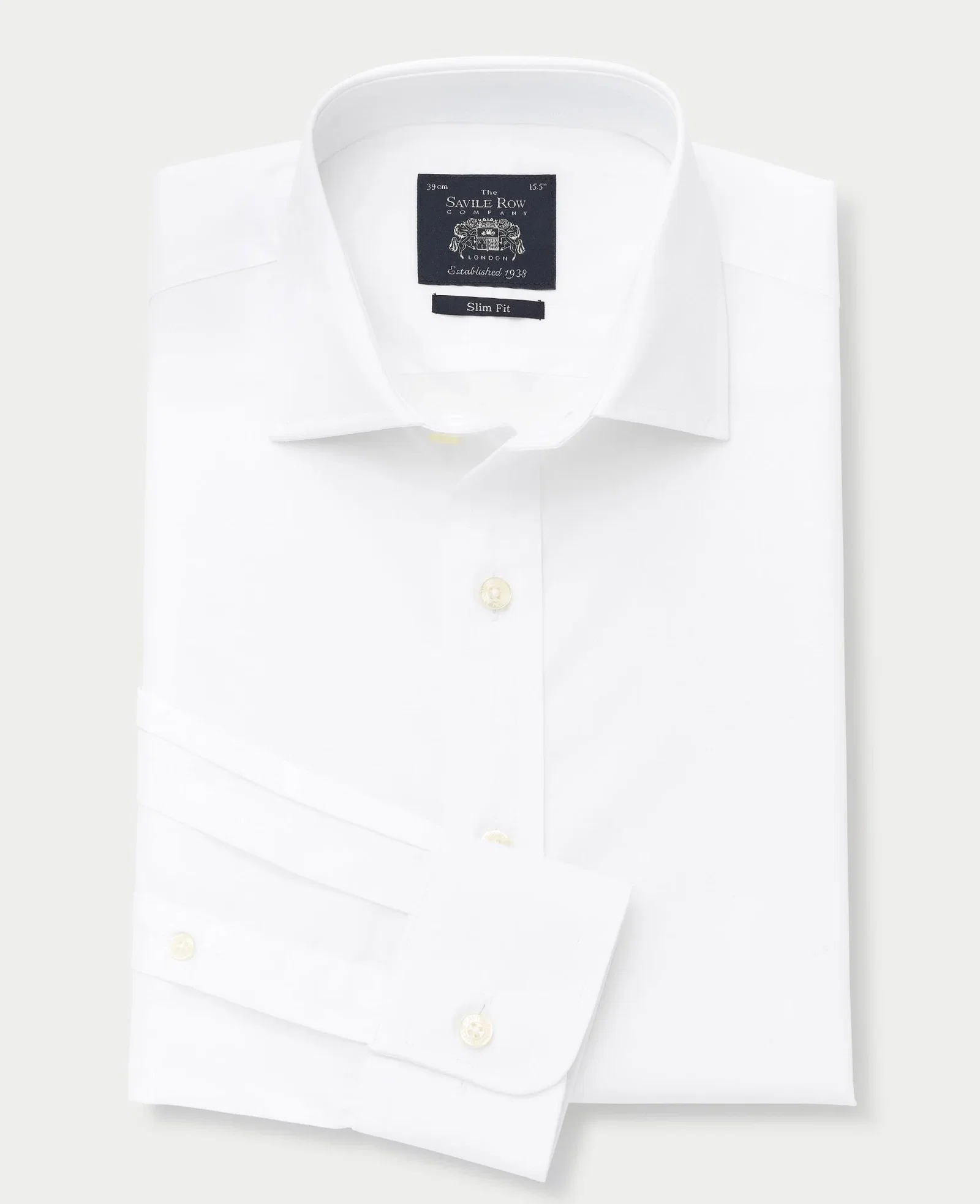 Image of White Slim Fit Cotton Poplin Formal Shirt - Single or Double Cuff