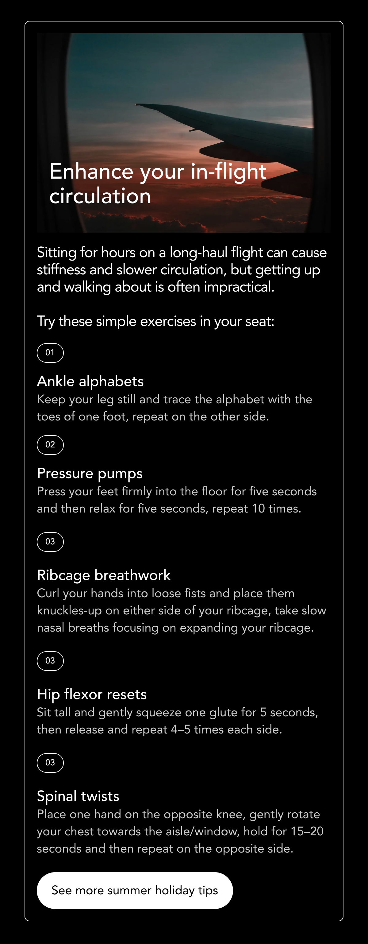 Enhance your in-flight circulation - See more