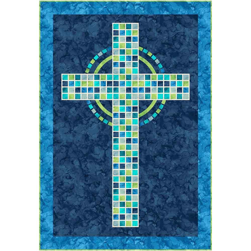 Image of Mosaic Cross - QuiltFox Design - Mirage by Deborah Edwards - Northcott Fabrics - Quilt Kit