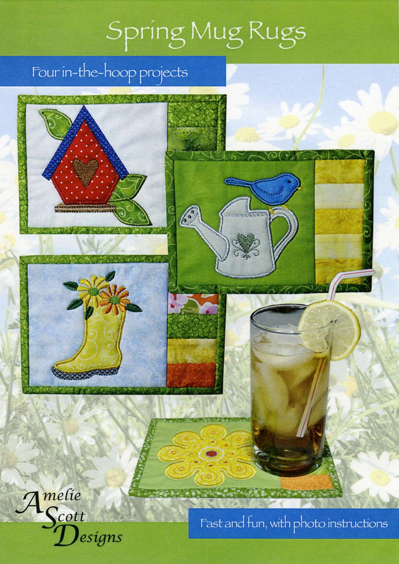 Image of Spring Mug Rugs Embroidery Pattern by Christine Conner