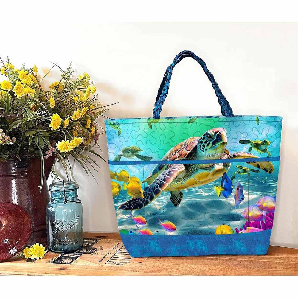 Image of Underwater Paradise -Timeless Treasures - Playing With Panels Market Tote Fabric Pack