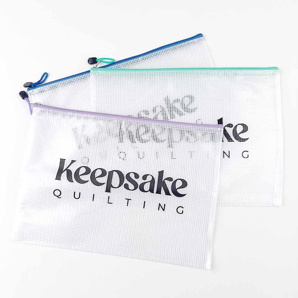 Image of Keepsake Quilting Vinyl Mesh Zipper Project Bag - 15