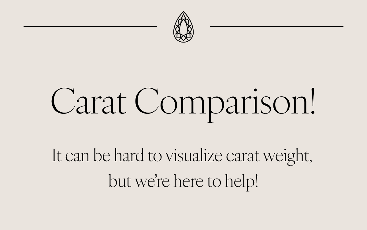 Carat Comparison! It can be hard to visualize carat weight, but we’re here to help! 