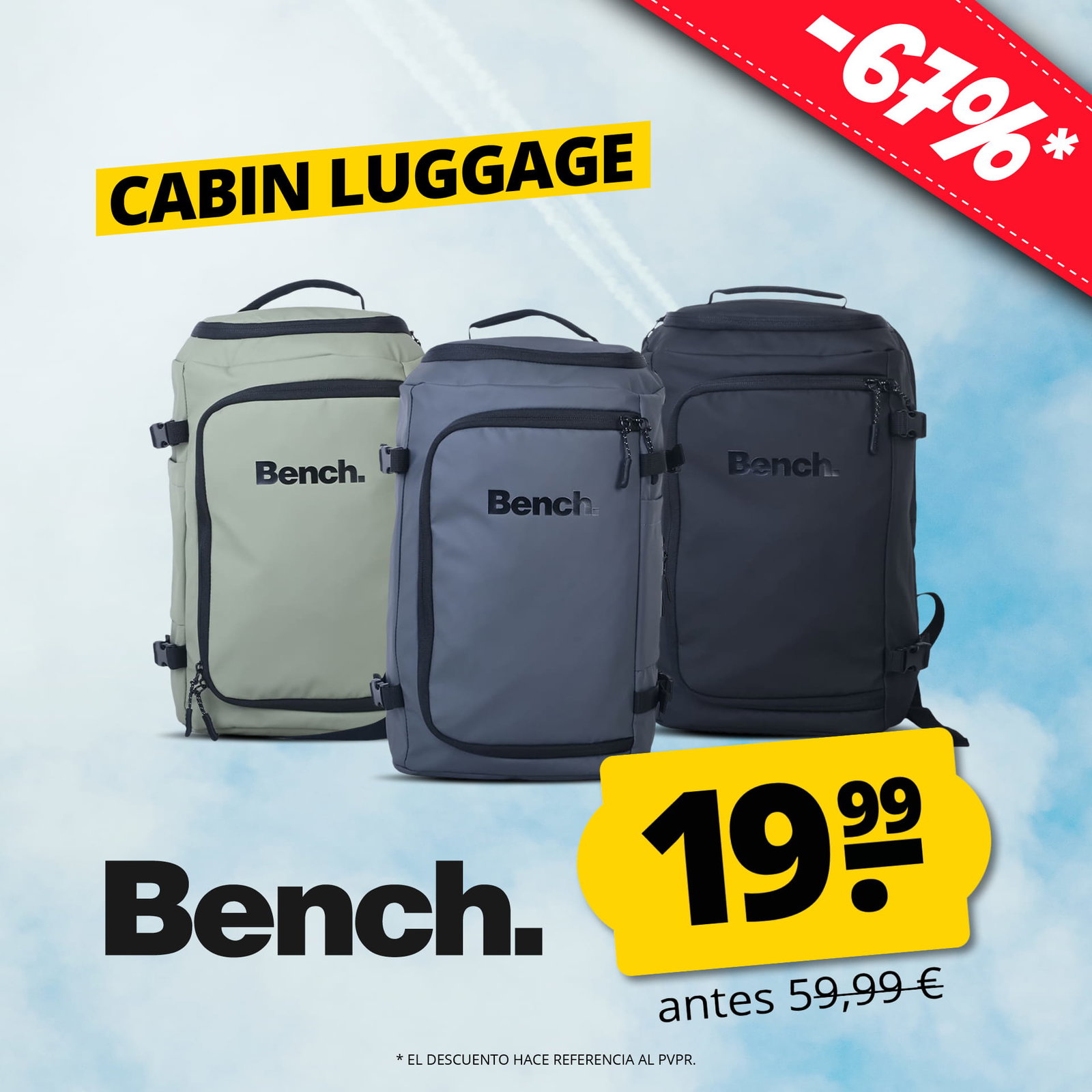 bench chamonix lite cabin equipaje de cabina 20l bolsa